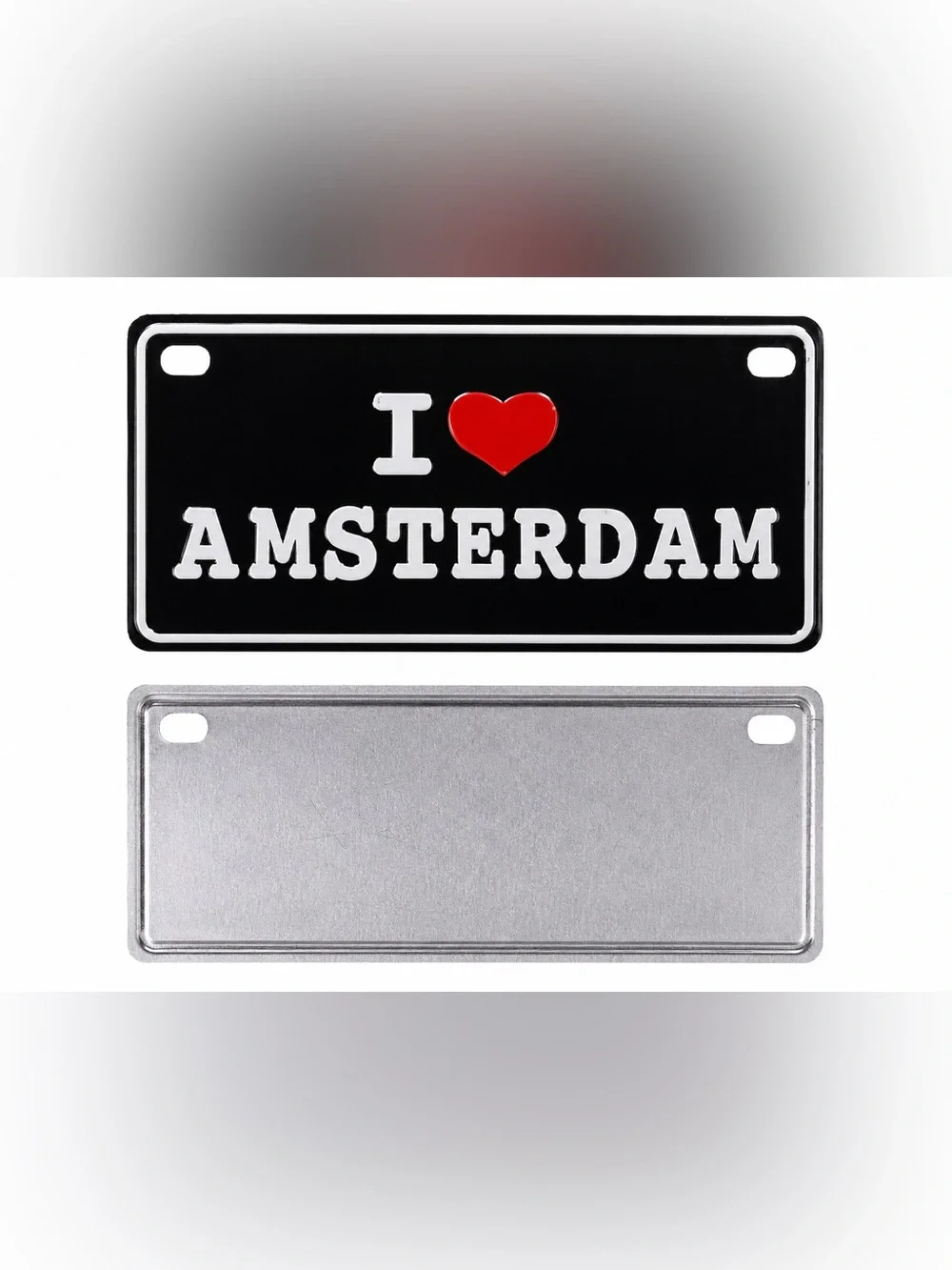 I ❤️ Amsterdam Mini Metal License Plate Sign – Netherlands Souvenir Decor
